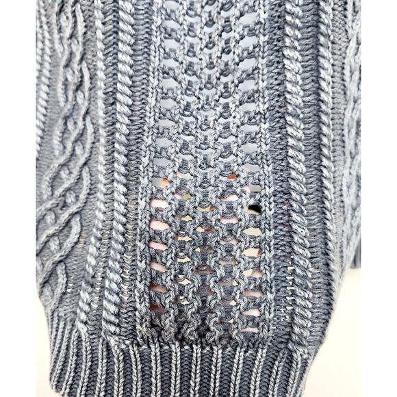 Volcom Gray Faded Cable Knit Long Sleeve Sweater XS Long Sleeves Stretch Soft - Picture 2 of 6
